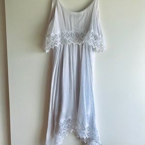 White Summer Dress Lace detail Size S